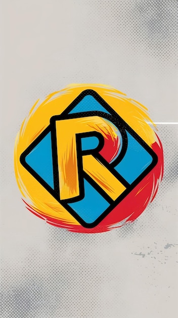 Abstracto La letra R en el icono del logotipo del rombo El signo del logotipo de la compañía Fun vecto