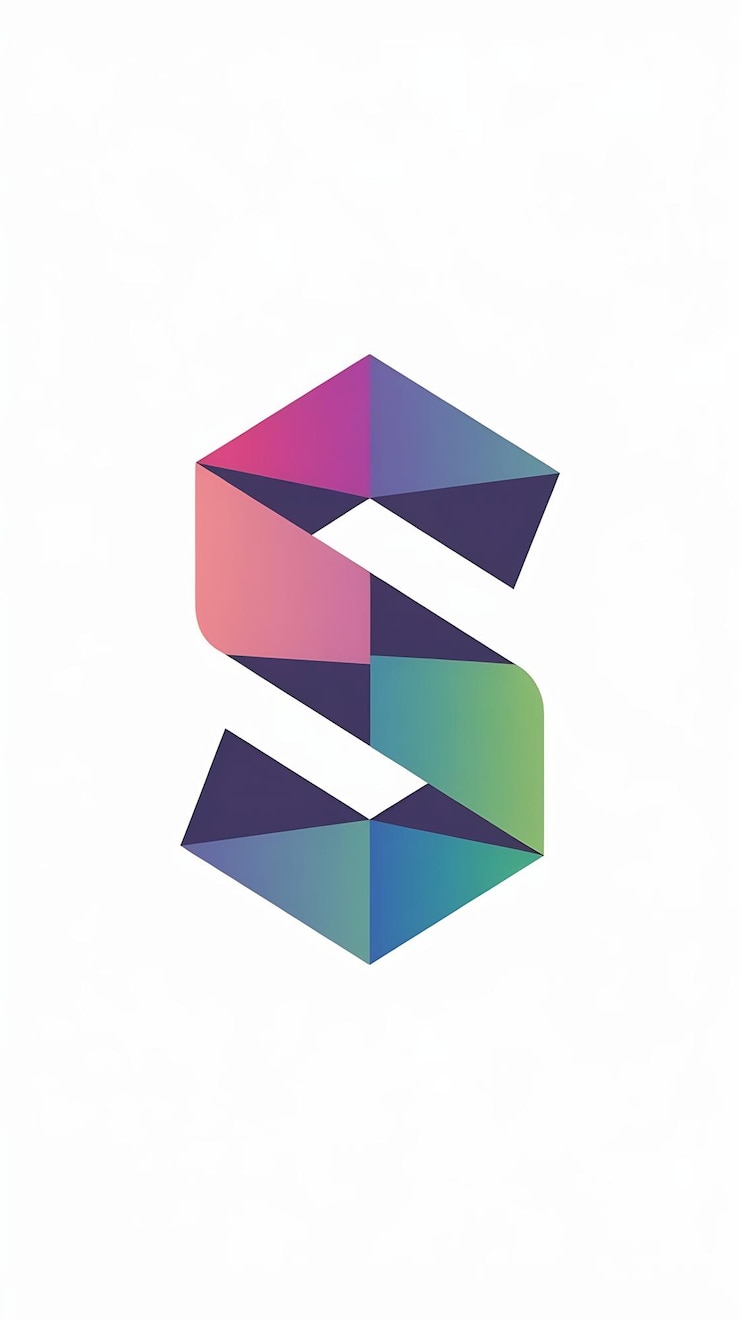 Foto abstracto la letra s en el icono del logotipo del rombo el signo del logotipo de la compañía fun vecto
