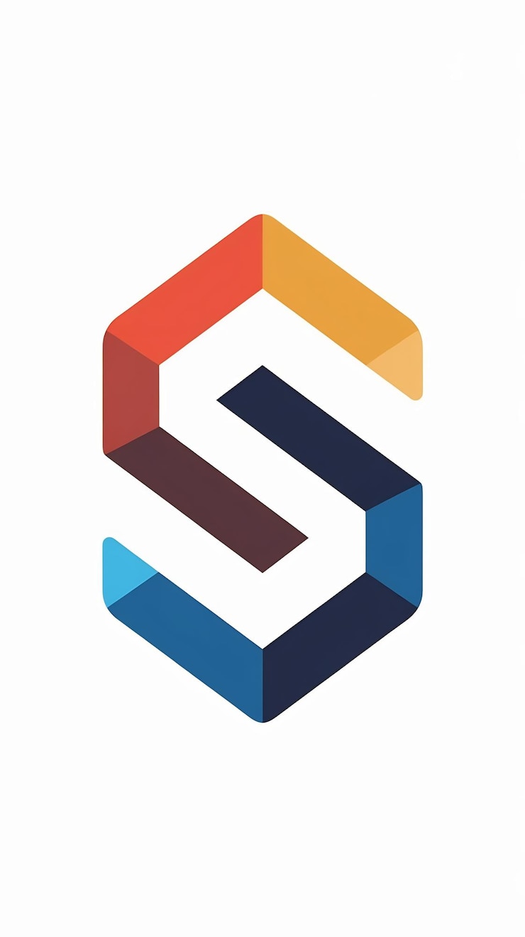 Foto abstracto la letra s en el icono del logotipo del rombo el signo del logotipo de la compañía fun vecto