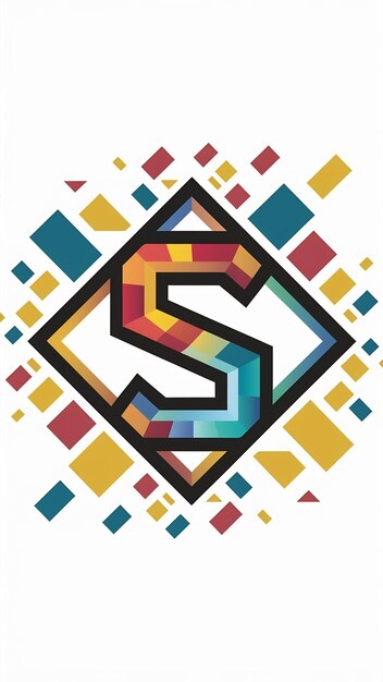 Abstracto La letra S en el icono del logotipo del rombo El signo del logotipo de la compañía Fun vecto