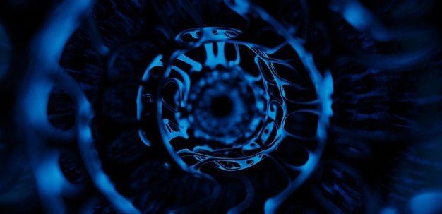 Abstracto de la línea de neón azul hielo