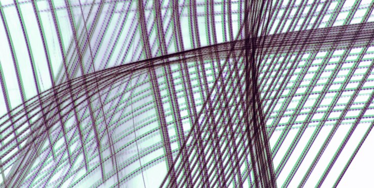 Foto abstracto líneas intersectantes que forman una estructura de cuadrícula geométrica