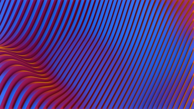 Abstracto Líneas onduladas azules y naranjas que fluyen en un patrón geométrico