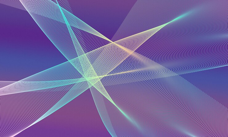 Foto abstracto líneas onduladas púrpuras brillantes fondo patrón ondulado papel de pared fondo de línea futurista