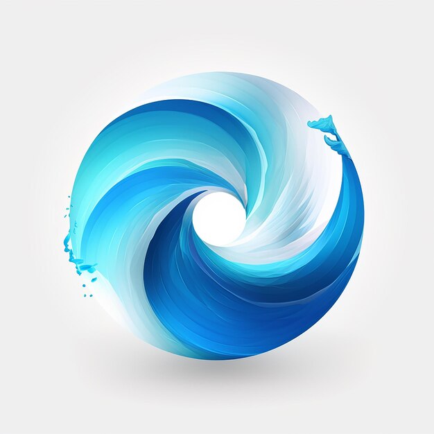 Abstracto del logotipo de espiral náutica en azul elegante