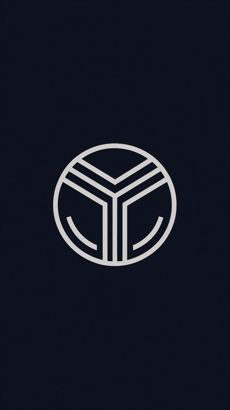 Foto abstracto logotipo de la letra y forma de círculo signo de la compañía en capas icono redondo diseño vectorial de logotipo de moda