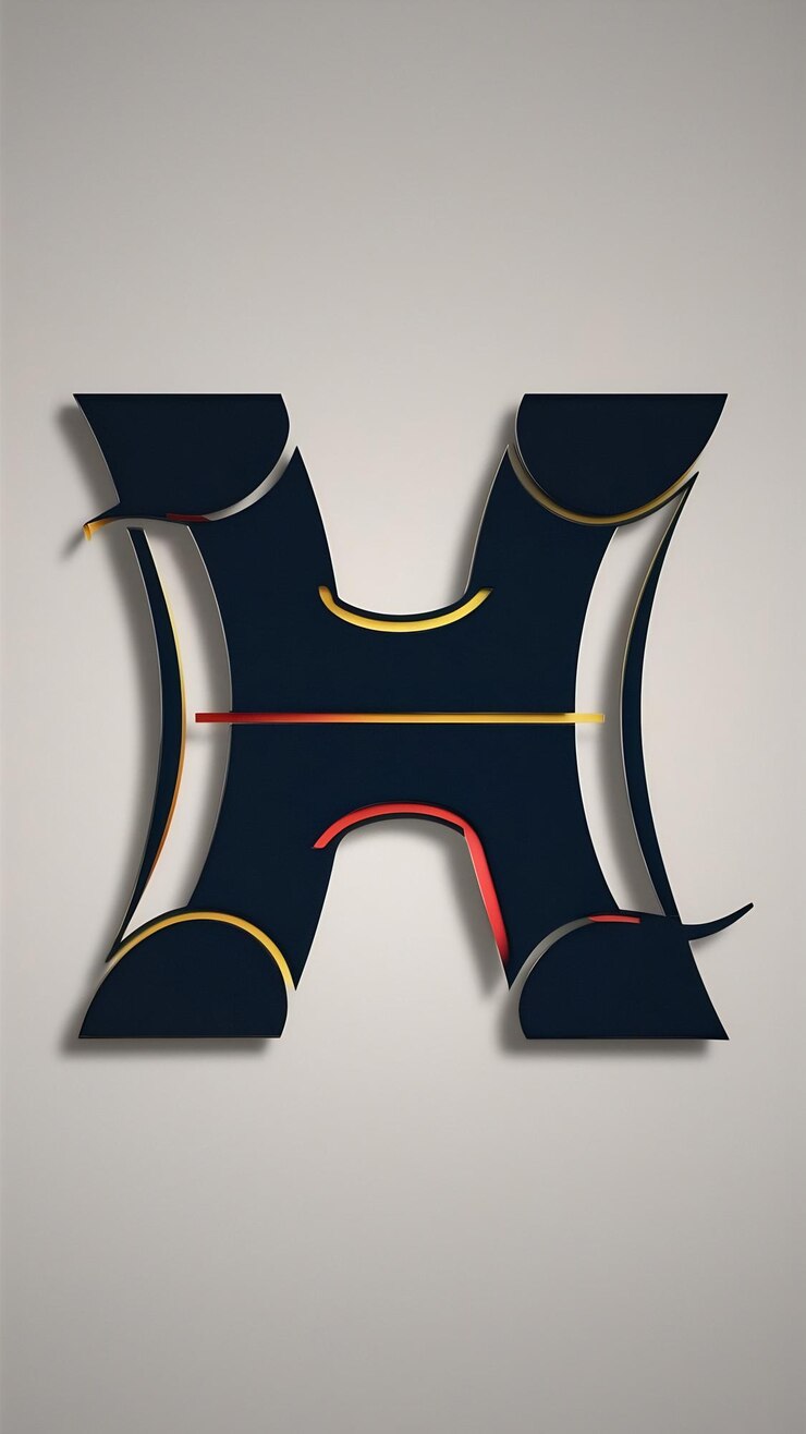 Foto abstracto logotipo de la letra h plana signo icónico con la empresa de negocios ca