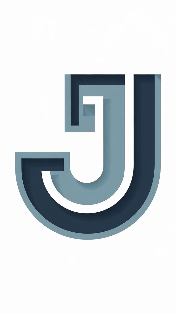 Foto abstracto logotipo de la letra j forma de círculo signo de la compañía en capas icono redondo diseño vectorial de logotipo de moda