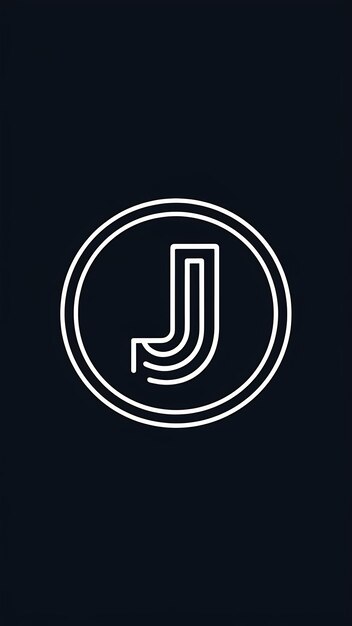 Abstracto Logotipo de la letra J forma de círculo signo de la compañía en capas icono redondo diseño vectorial de logotipo de moda