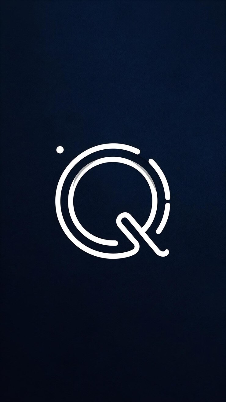 Foto abstracto logotipo de la letra q forma de círculo signo de la compañía en capas icono redondo diseño vectorial de logotipo de moda