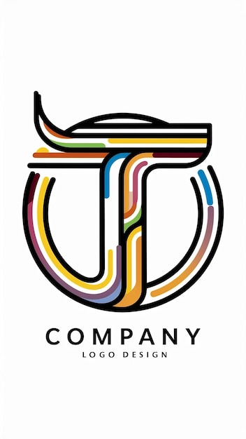 Abstracto Logotipo de la letra T forma de círculo signo de la compañía en capas icono redondo diseño vectorial de logotipo de moda
