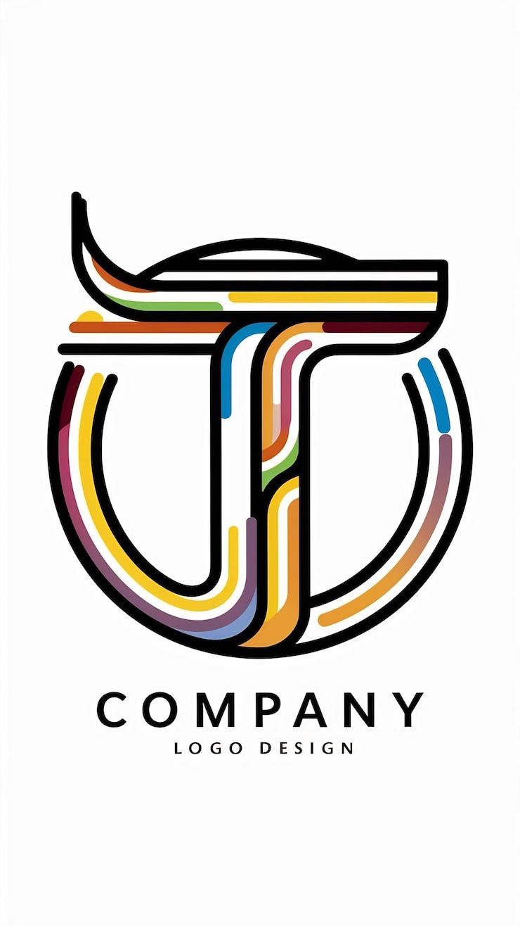 Foto abstracto logotipo de la letra t forma de círculo signo de la compañía en capas icono redondo diseño vectorial de logotipo de moda