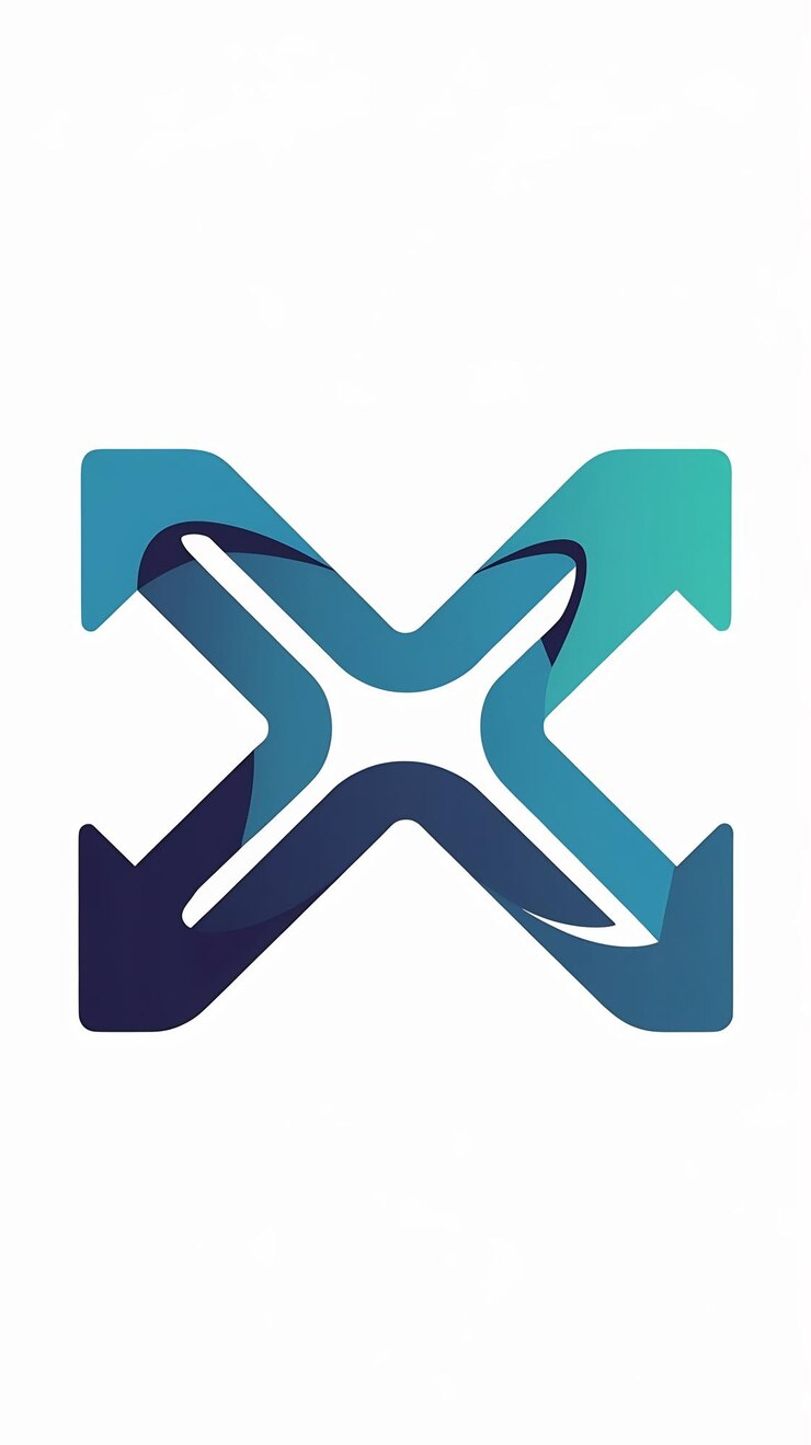 Foto abstracto logotipo de letra x plana signo icónico con la empresa de negocios ca
