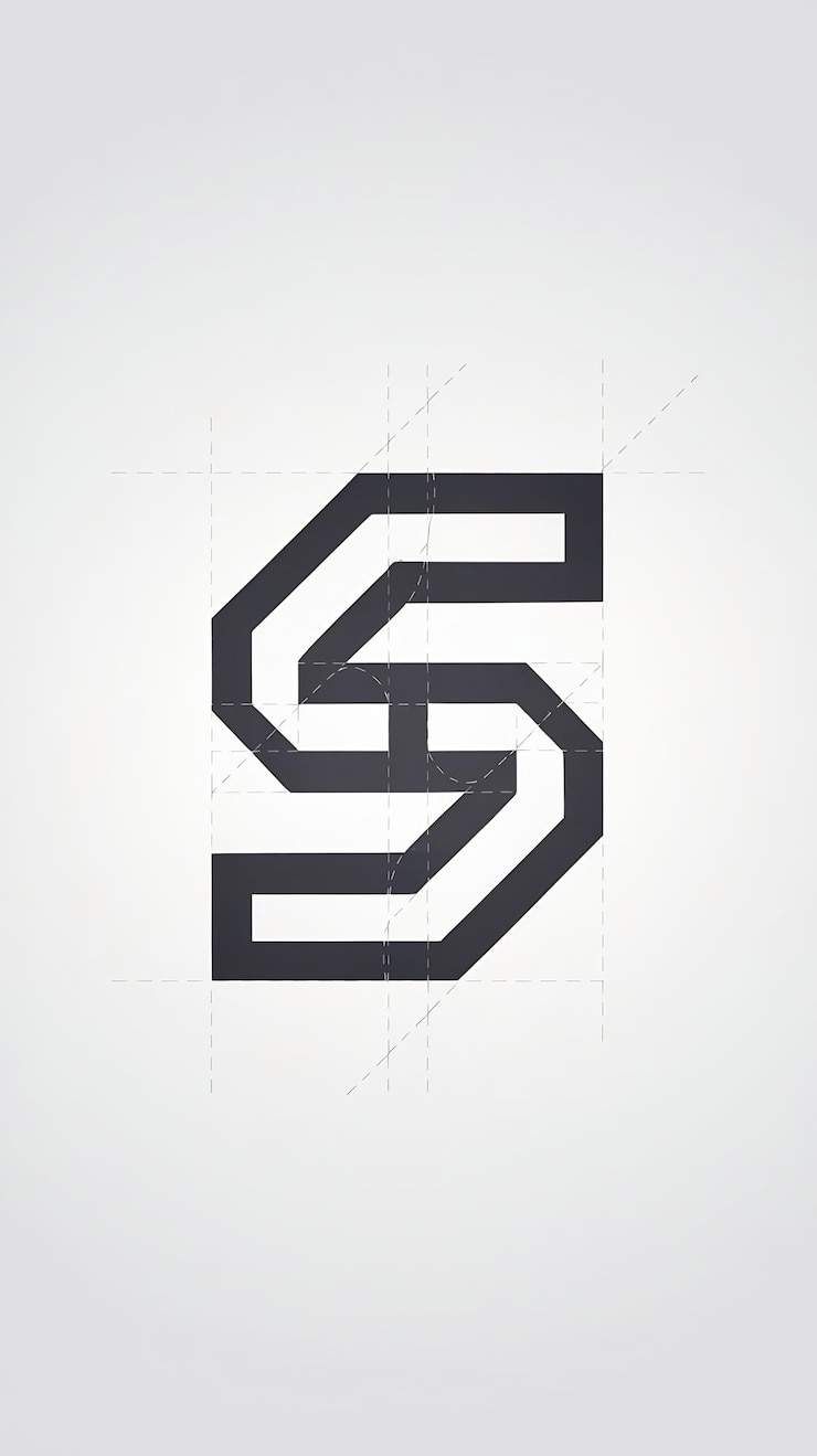 Foto abstracto logotipo plano de la letra s signo icónico con el negocio de la empresa ca