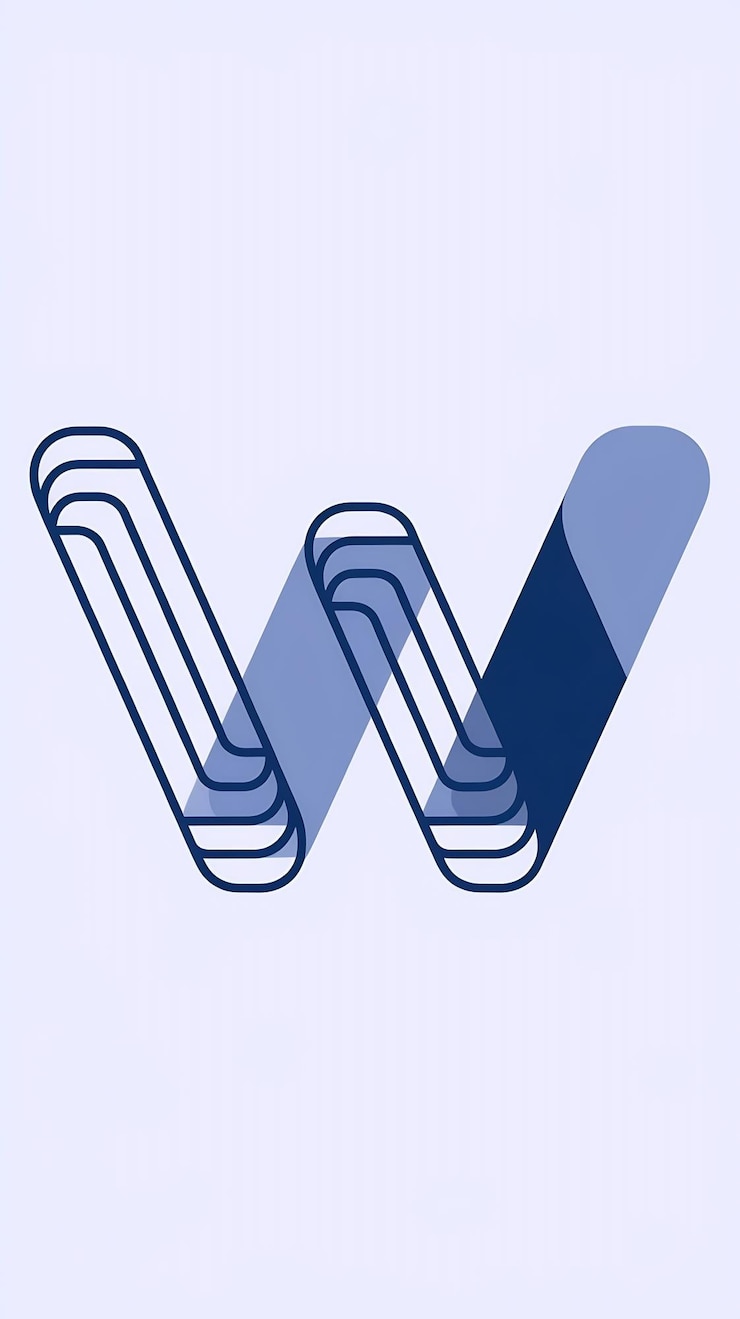 Foto abstracto logotipo plano de la letra w signo icónico con el negocio de la compañía ca