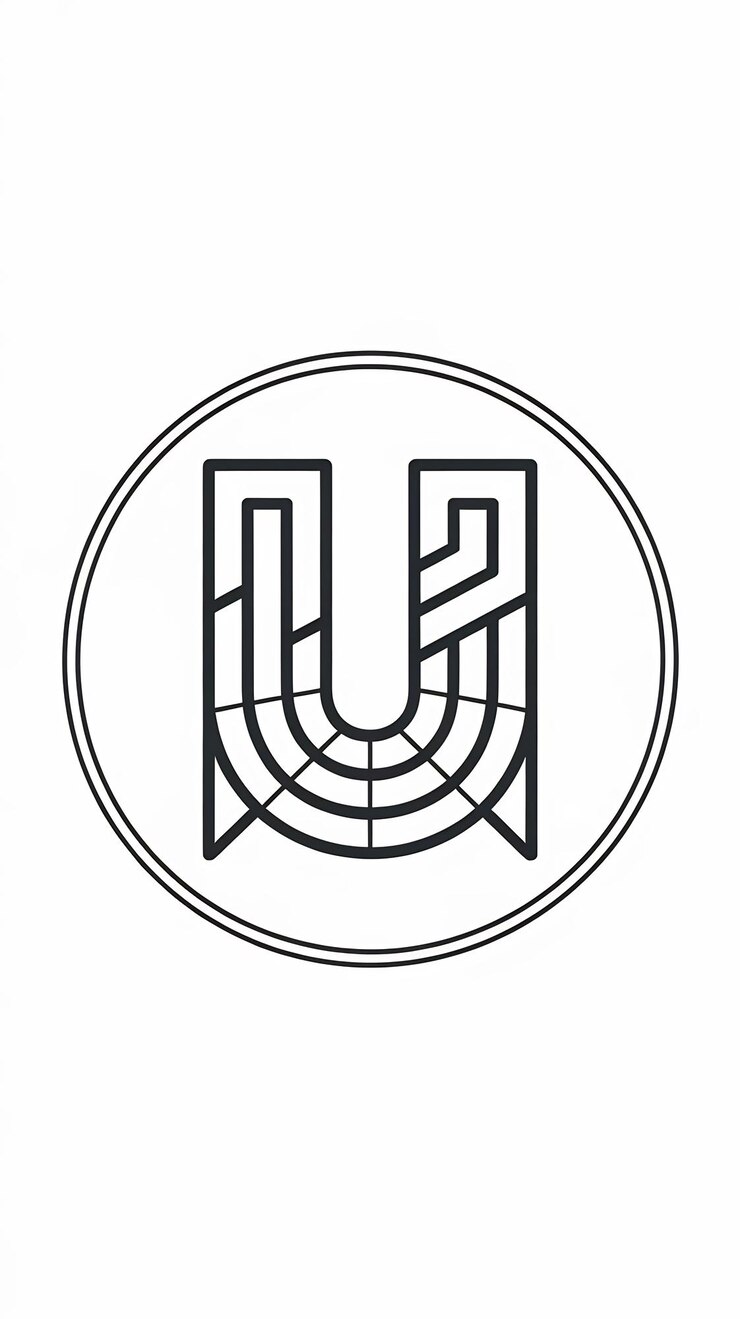 Foto abstracto logotipo u icono lineal diseño vectorial de signos circulares logotipo de letra de la compañía con tarjeta de visita