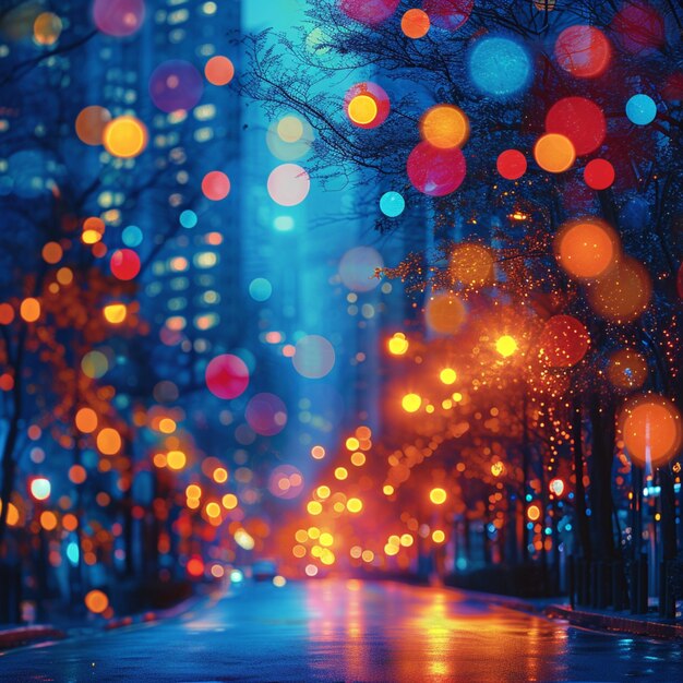 Abstracto luces de la ciudad bokeh