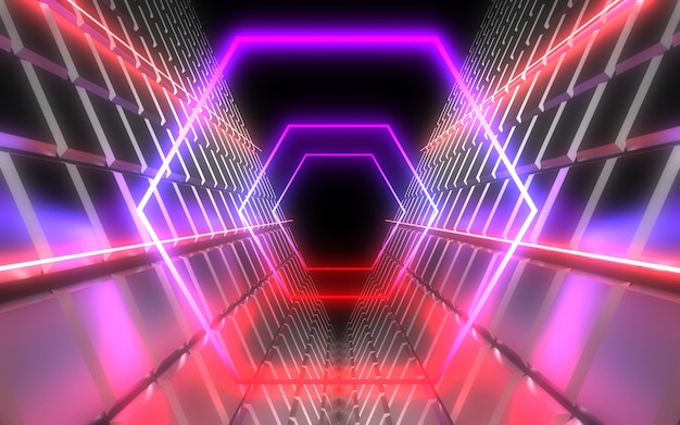 abstracto con luces de neón. ilustración