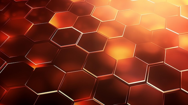 Abstracto lujo tecnología futurista naranja fondo hexagonal de mosaico
