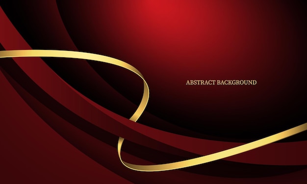 Abstracto luz dourado vermelho luxo curva de onda design moderno vetor de fundo criativo