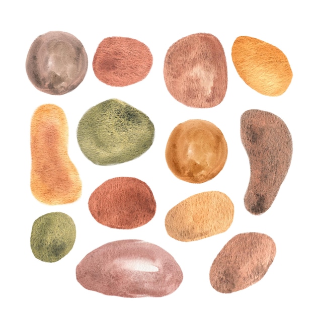Abstracto manchas de acuarela estilo bohostyle clipart infantil logotipo dibujado a mano icono signo natural