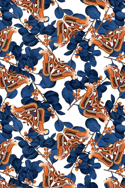 Abstracto mariposa png patrón floral vintage remix de Los naturalistas variedad por George Shaw