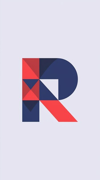 Abstracto minimalista R letra icono diseño vectorial de letrero de la compañía