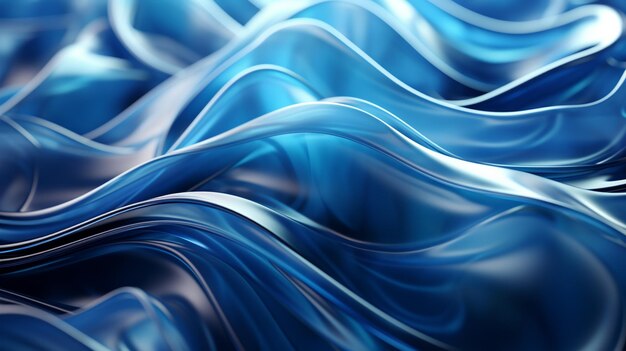 abstracto moderno fondo azul cintas plegadas macro 3d Rendering