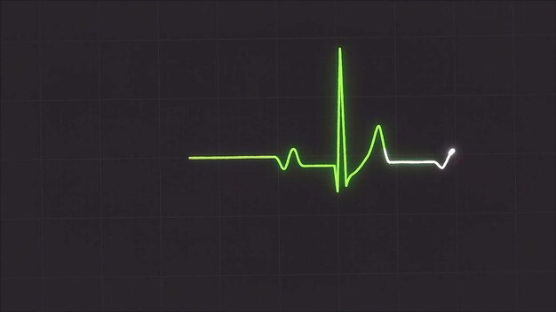 Foto abstracto monitor de electrocardiograma que muestra el latido del corazón en fondo gris electrocardiograma ondas de pulso verdes en