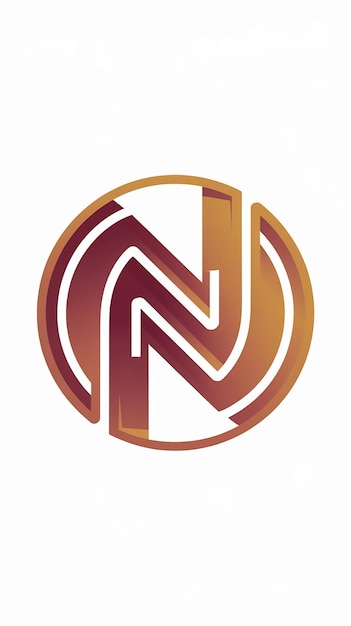 Abstracto N letra logotipo forma de círculo signo de la compañía capas icono redondo diseño vectorial de logotipo de moda