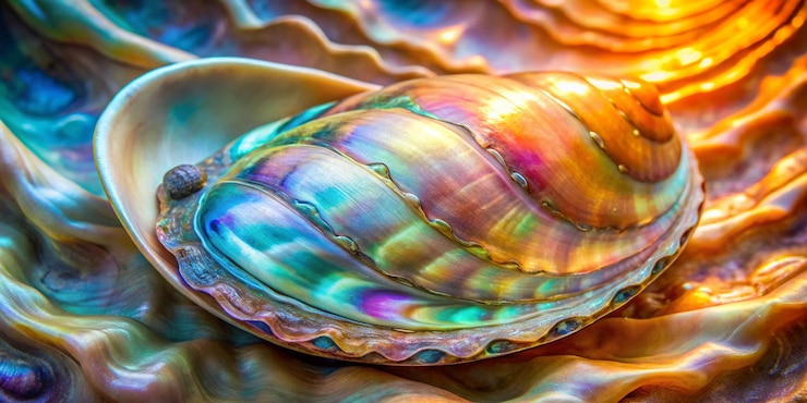 Foto abstracto natural colores de las conchas de nácaros fondo