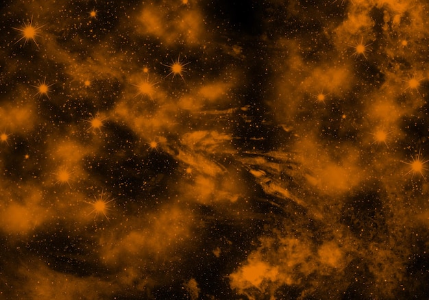 Foto abstracto nebulosa naranja fondo de la galaxia cósmica