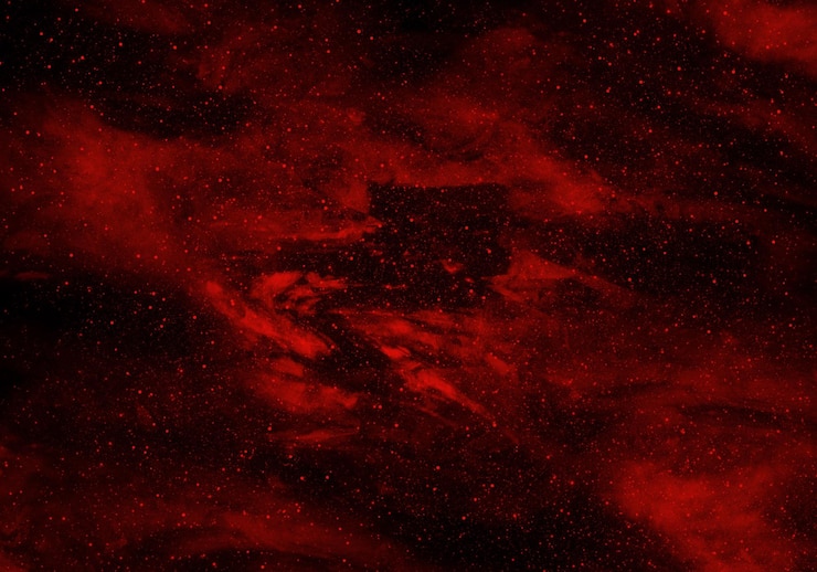 Foto abstracto nebulosa vermelha fundo de galáxia cósmica