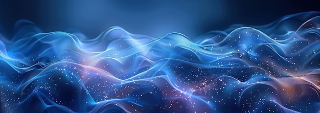 Abstracto Olas azules y blancas con polvo reluciente