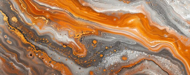 Abstracto Olas de mármol Fondo acrílico Marrón gris Naranja Textura de mármol Ágata Patrón de ondulación