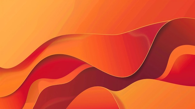 Abstracto Olas naranjas y rojas