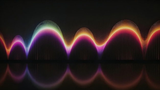 Foto abstracto onda de sonido colorida en fondo negro concepto de ecualizador de música