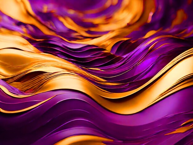 Abstracto ondas púrpuras y doradas hd 4k descarga de fondo