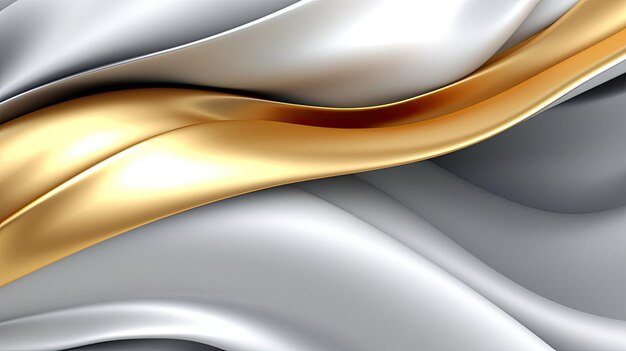 Abstracto oro plata blanco ondas líneas suave simple fondo árabe fondo de pantalla AI generativa