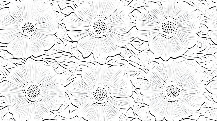 Foto abstracto padrão floral monocromático fundo texturizado com flores estilizadas