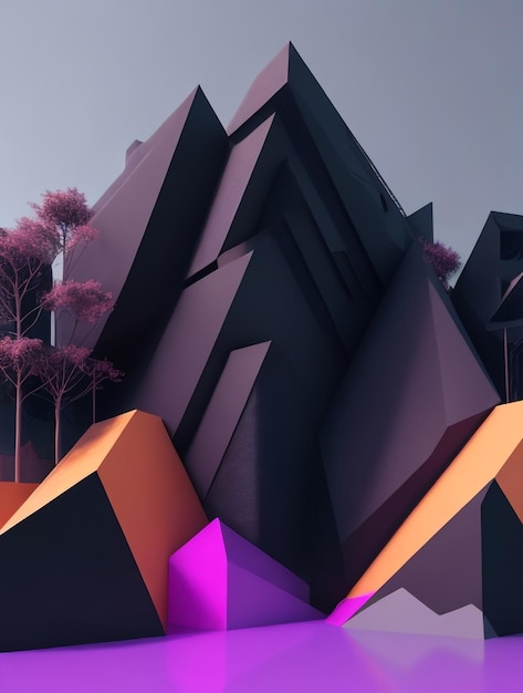 Abstracto Paisaje 3D Construcción de datos mínimos