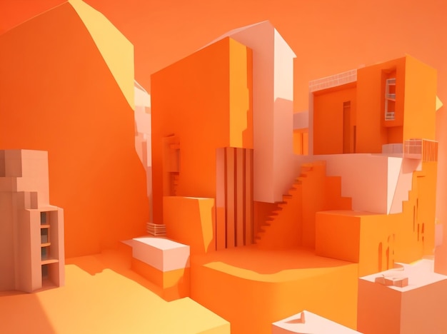 Abstracto Paisaje 3D Construcción de datos mínimos