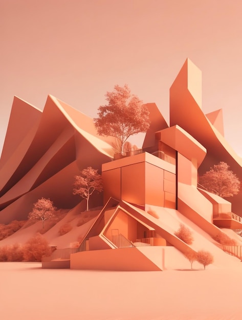 Abstracto Paisaje 3D Construcción de datos mínimos