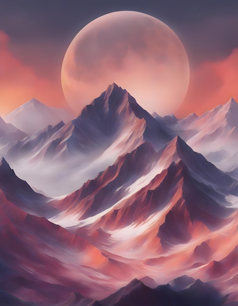 Abstracto Paisaje de montañas en capas