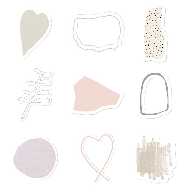 Abstracto pastel badge adesivo conjunto transparente png