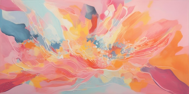 Abstracto pastel cores vibrantes gouache fluxo de pintura redemoinho e salpico padrão de textura fundo