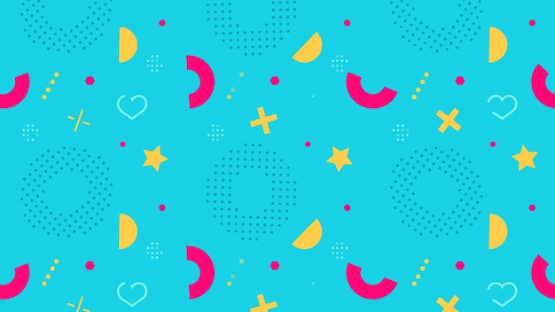 Abstracto patrón sin costura en fondo cian rosado amarillo garabatos o garabatos de alta calidad