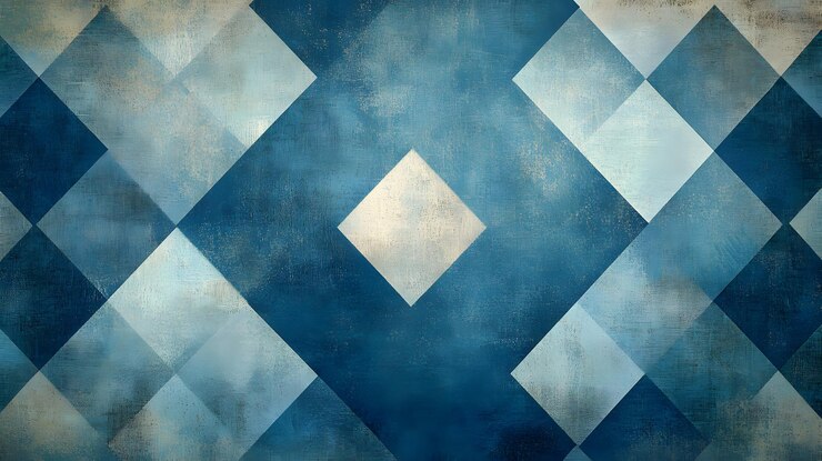 Abstracto Patrón de diamante azul y blanco con textura