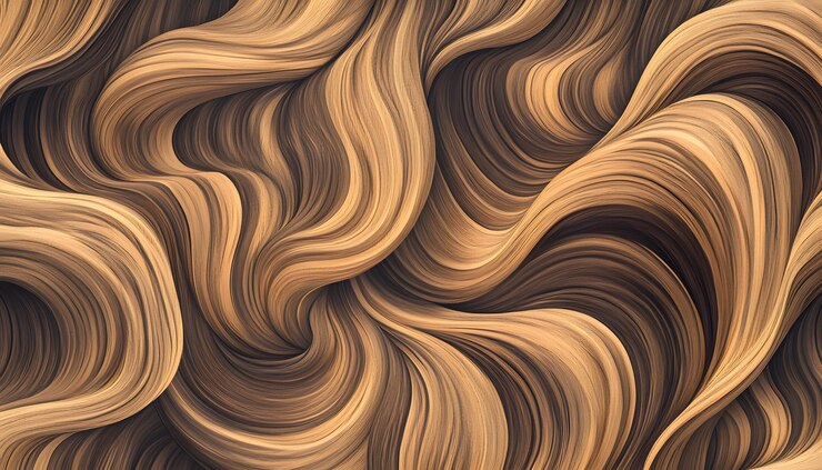 Abstracto Patrón giratorio de rayas marrones y beige entrelazadas