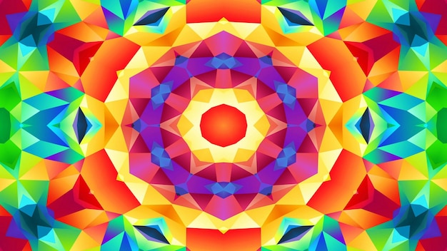 Abstracto Patrón simétrico colorido Ornamental Decorativo Kaleidoscopio Movimiento Círculo geométrico y formas de estrellas